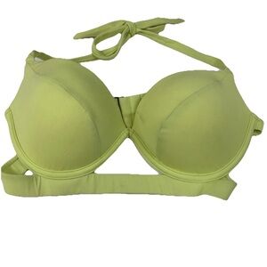 Victorias Secret 36C Hottie Halter Bikini Top Yellow Pushup Padded #3883